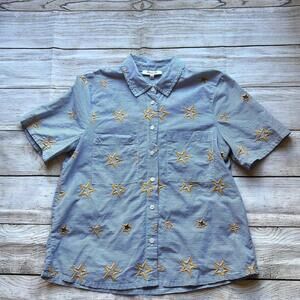 💚 Madewell Star Embroidered Striped Shirt